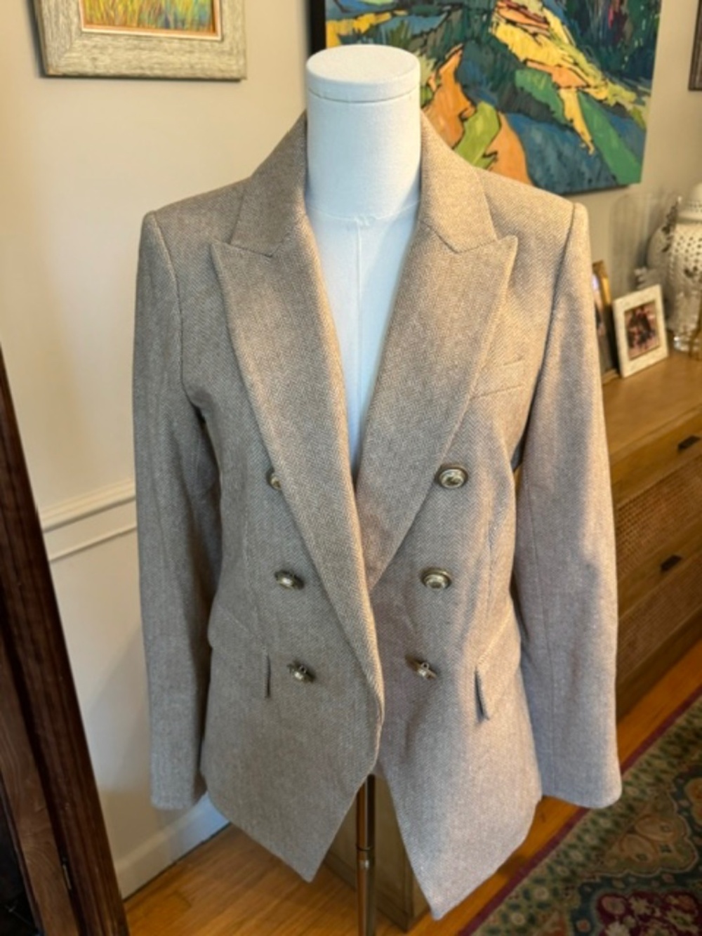 NWT Veronica Beard Herringbone Double Breasted Blazer Size 4